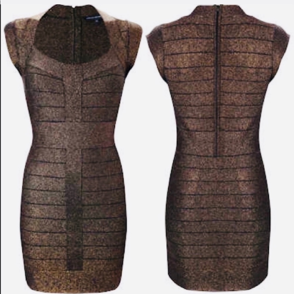 French connection bronze black sparkle dress sz 2
